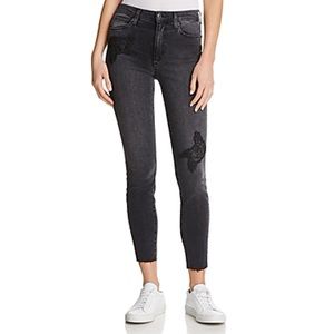 Joe’s Jeans The Charlie Skinny Ankle Grey Embroidered flowers Size 26